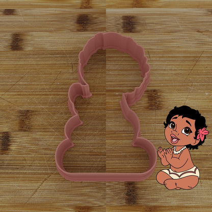 Baby Hawaiian Girl Customizable Cookie Cutter & Stamp | Custom Cookie Embosser | Personalized Cookie Cutter