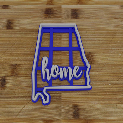 2pc Personalizable Alabama Cookie Cutter & Stamp | USA | United States Cookie Cutter