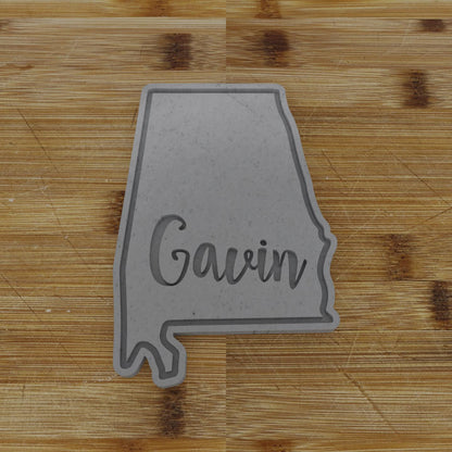 2pc Personalizable Alabama Cookie Cutter & Stamp | USA | United States Cookie Cutter