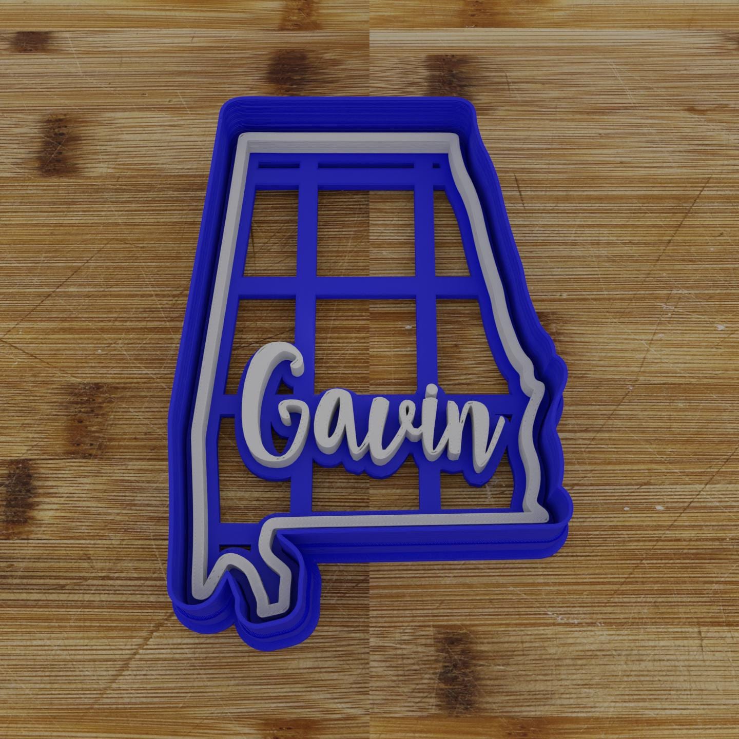 2pc Personalizable Alabama Cookie Cutter & Stamp | USA | United States Cookie Cutter