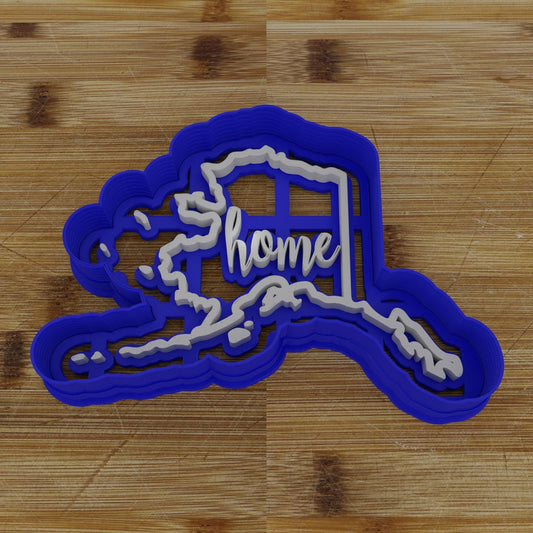 2pc Personalizable Alaska Cookie Cutter & Stamp | USA | United States Cookie Cutter