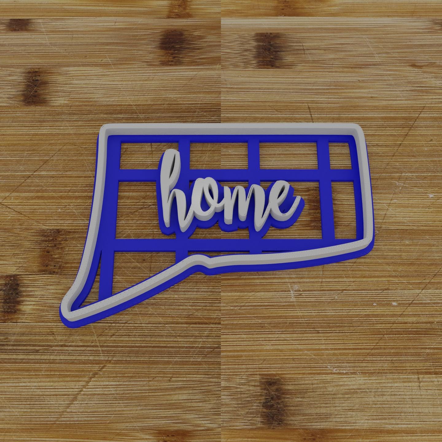 2pc Personalizable Connecticut Cookie Cutter & Stamp | USA | United States Cookie Cutter