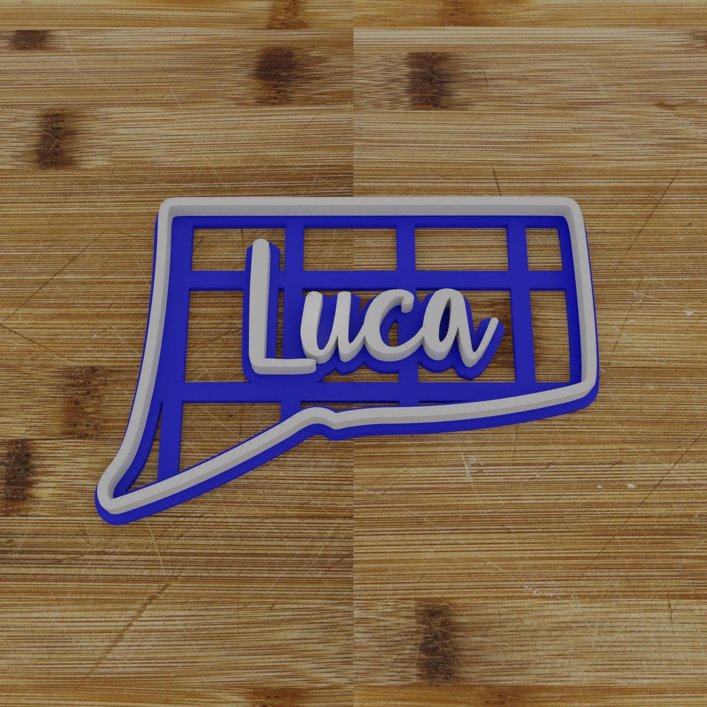 2pc Personalizable Connecticut Cookie Cutter & Stamp | USA | United States Cookie Cutter