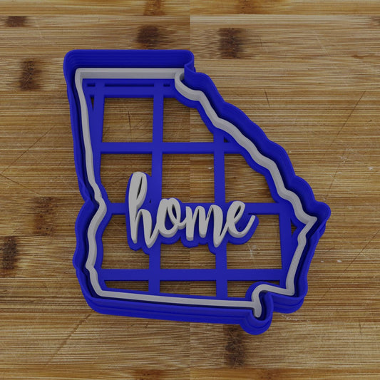 2pc Personalizable Georgia Cookie Cutter & Stamp | USA | United States Cookie Cutter