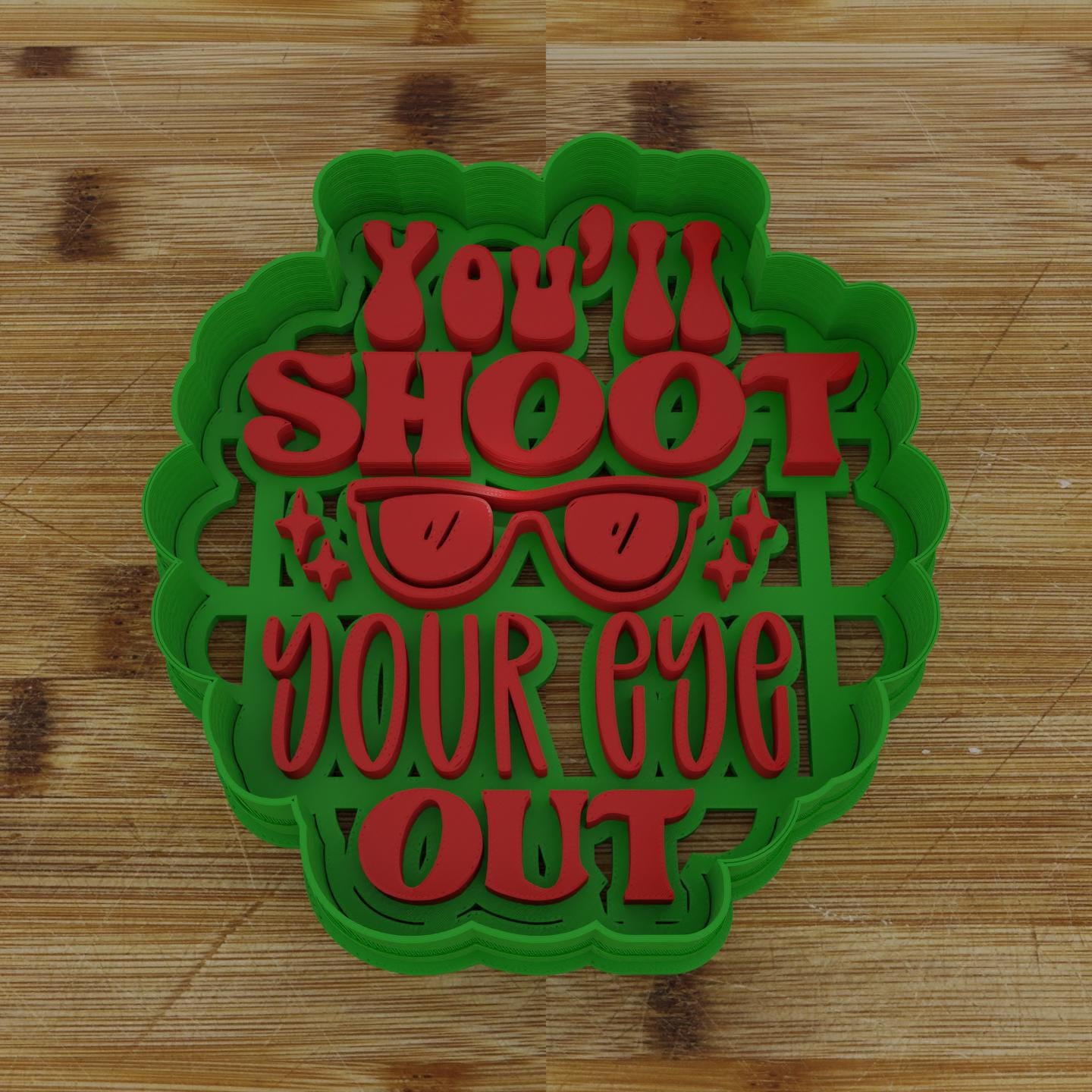 You'll Shoot Your Eye Out Cookie Cutter | 2pc Cutter and Embosser | Christmas Cookies