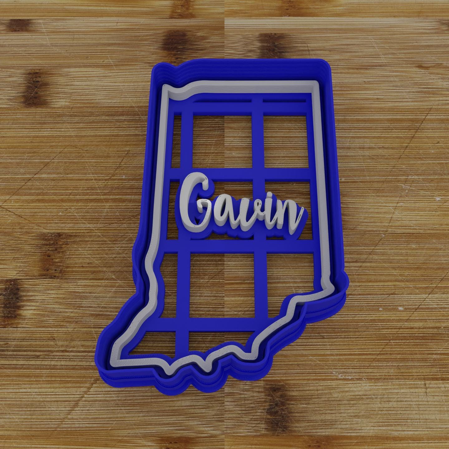 2pc Personalizable Indiana Cookie Cutter & Stamp | USA | United States Cookie Cutter