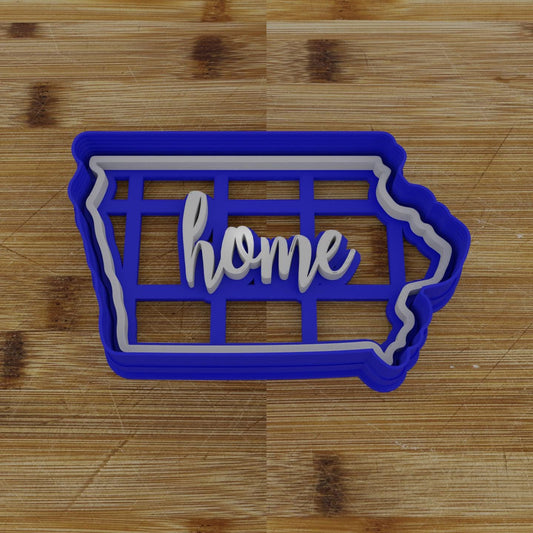 2pc Personalizable Iowa Cookie Cutter & Stamp | USA | United States Cookie Cutter