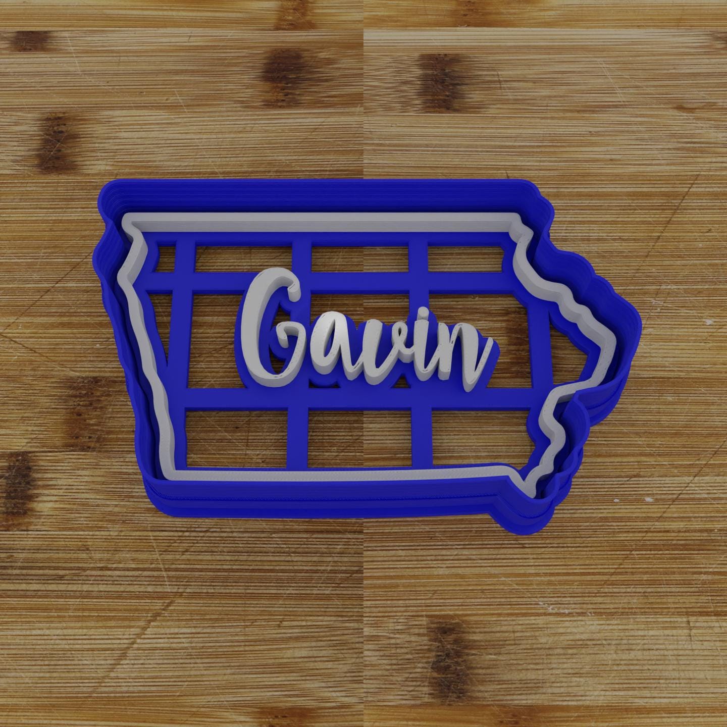 2pc Personalizable Iowa Cookie Cutter & Stamp | USA | United States Cookie Cutter