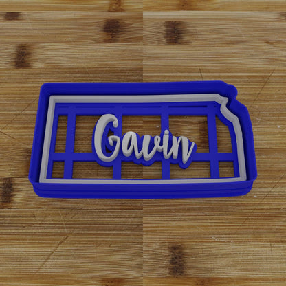 2pc Personalizable Kansas Cookie Cutter & Stamp | USA | United States Cookie Cutter