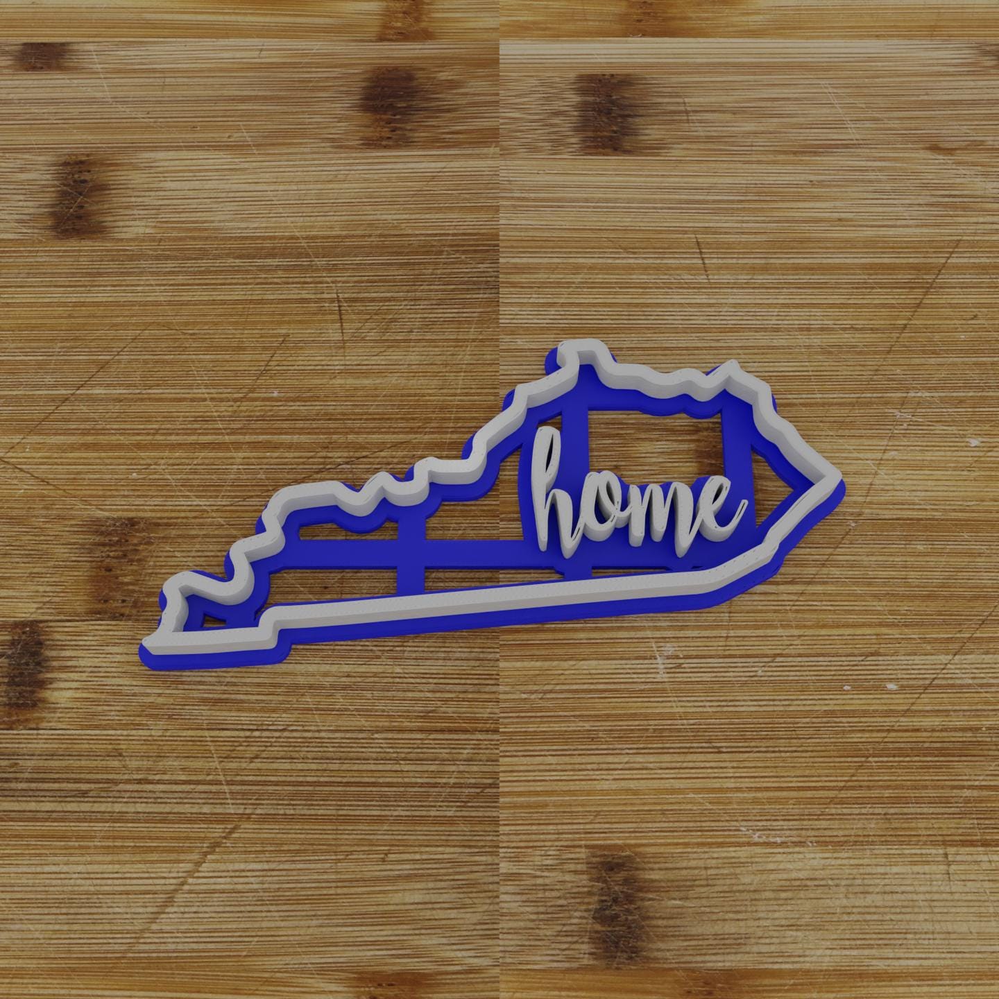 2pc Personalizable Kentucky Cookie Cutter & Stamp | USA | United States Cookie Cutter