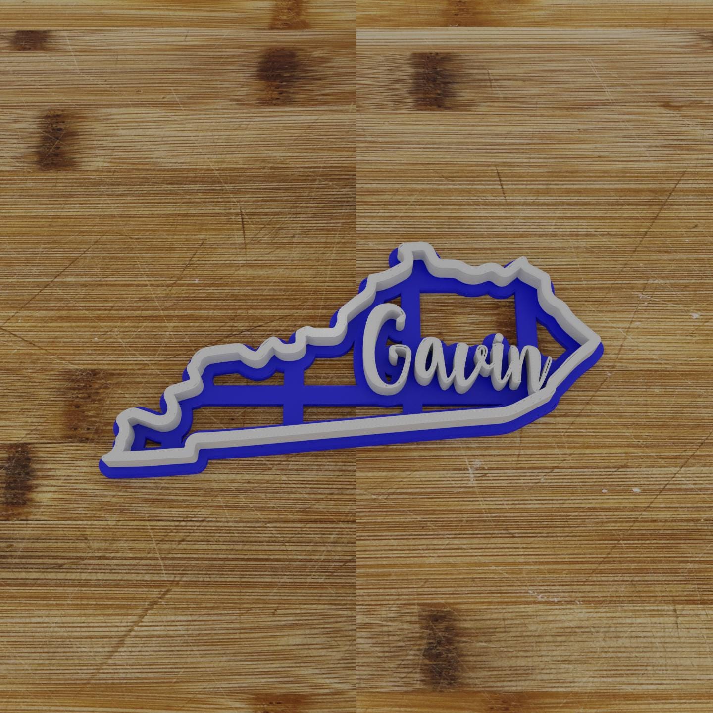 2pc Personalizable Kentucky Cookie Cutter & Stamp | USA | United States Cookie Cutter