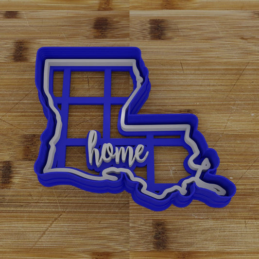 2pc Personalizable Louisiana Cookie Cutter & Stamp | USA | United States Cookie Cutter