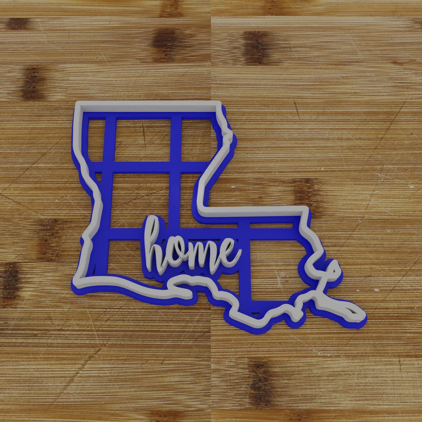 2pc Personalizable Louisiana Cookie Cutter & Stamp | USA | United States Cookie Cutter