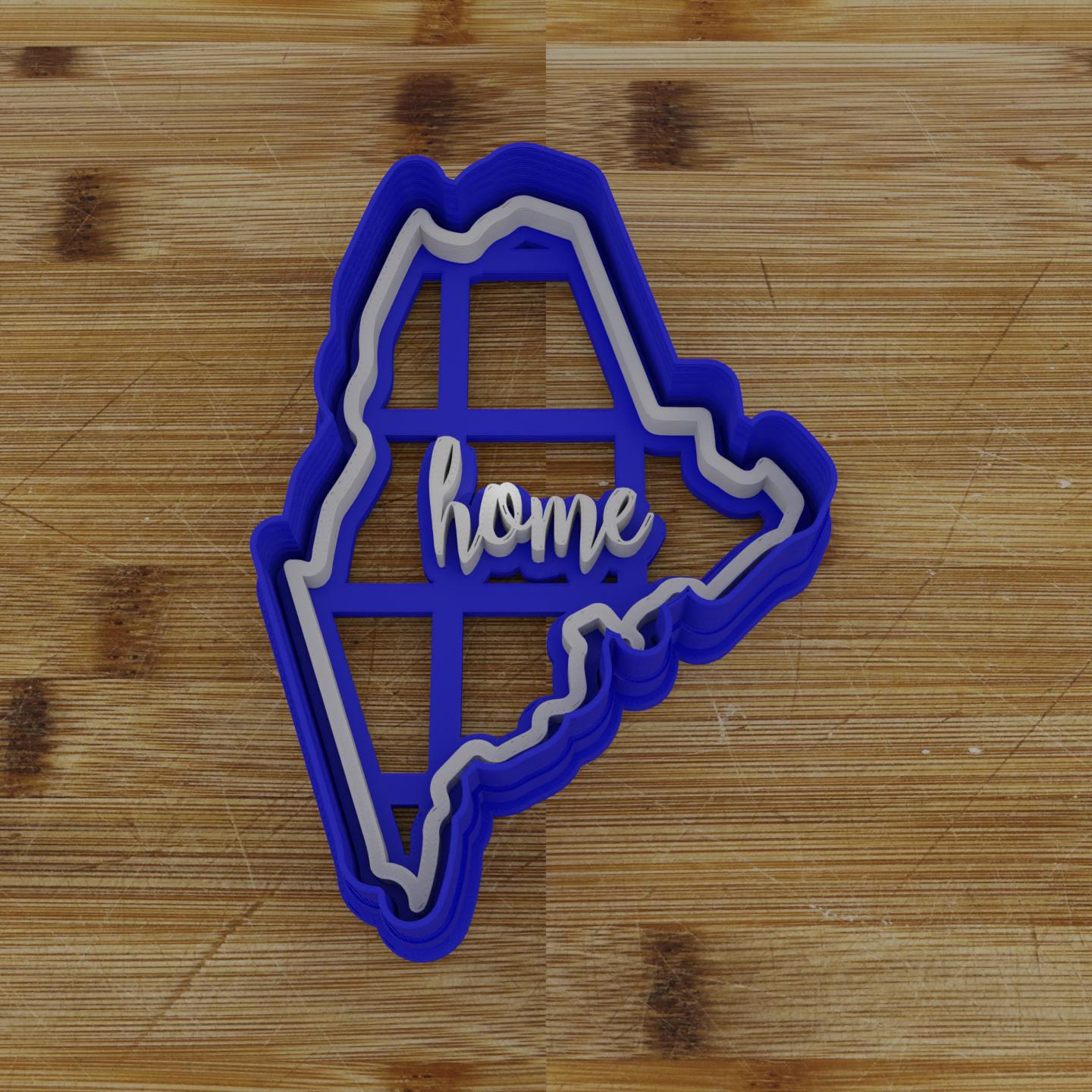 2pc Personalizable Maine Cookie Cutter & Stamp | USA | United States Cookie Cutter