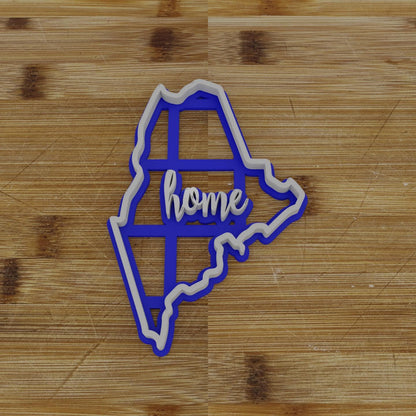 2pc Personalizable Maine Cookie Cutter & Stamp | USA | United States Cookie Cutter