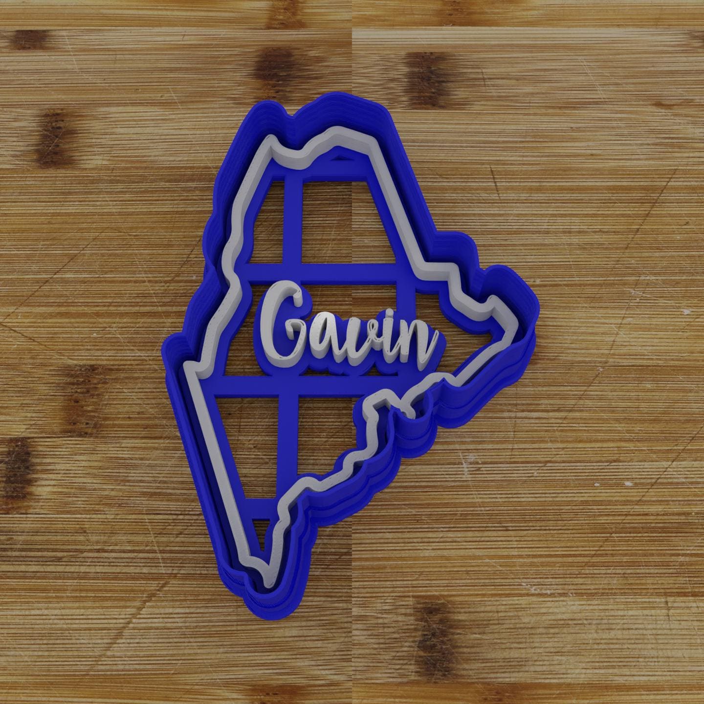 2pc Personalizable Maine Cookie Cutter & Stamp | USA | United States Cookie Cutter