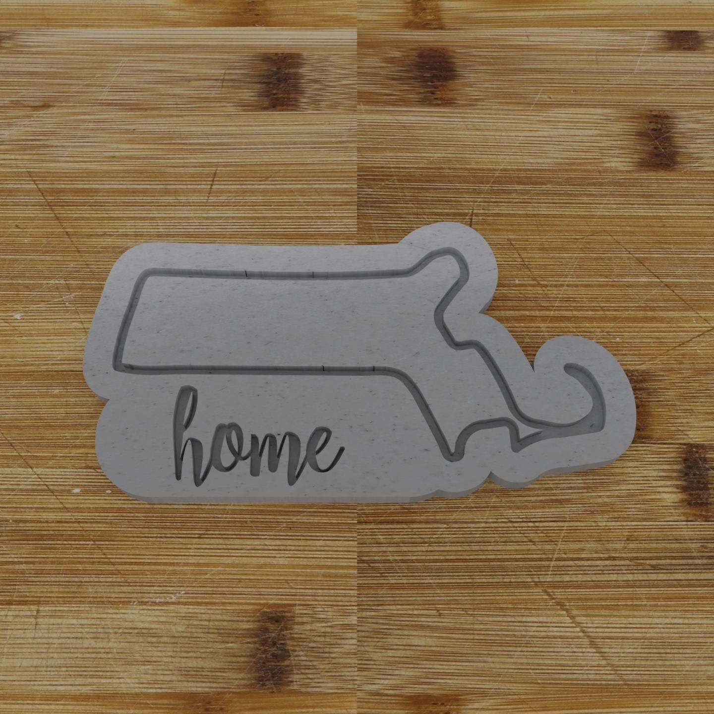 2pc Personalizable Massachusetts Cookie Cutter & Stamp | USA | United States Cookie Cutter