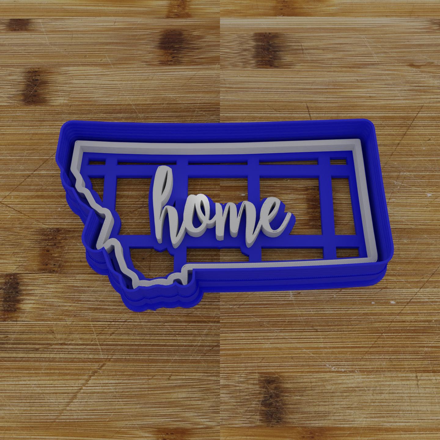 2pc Personalizable Montana Cookie Cutter & Stamp | USA | United States Cookie Cutter