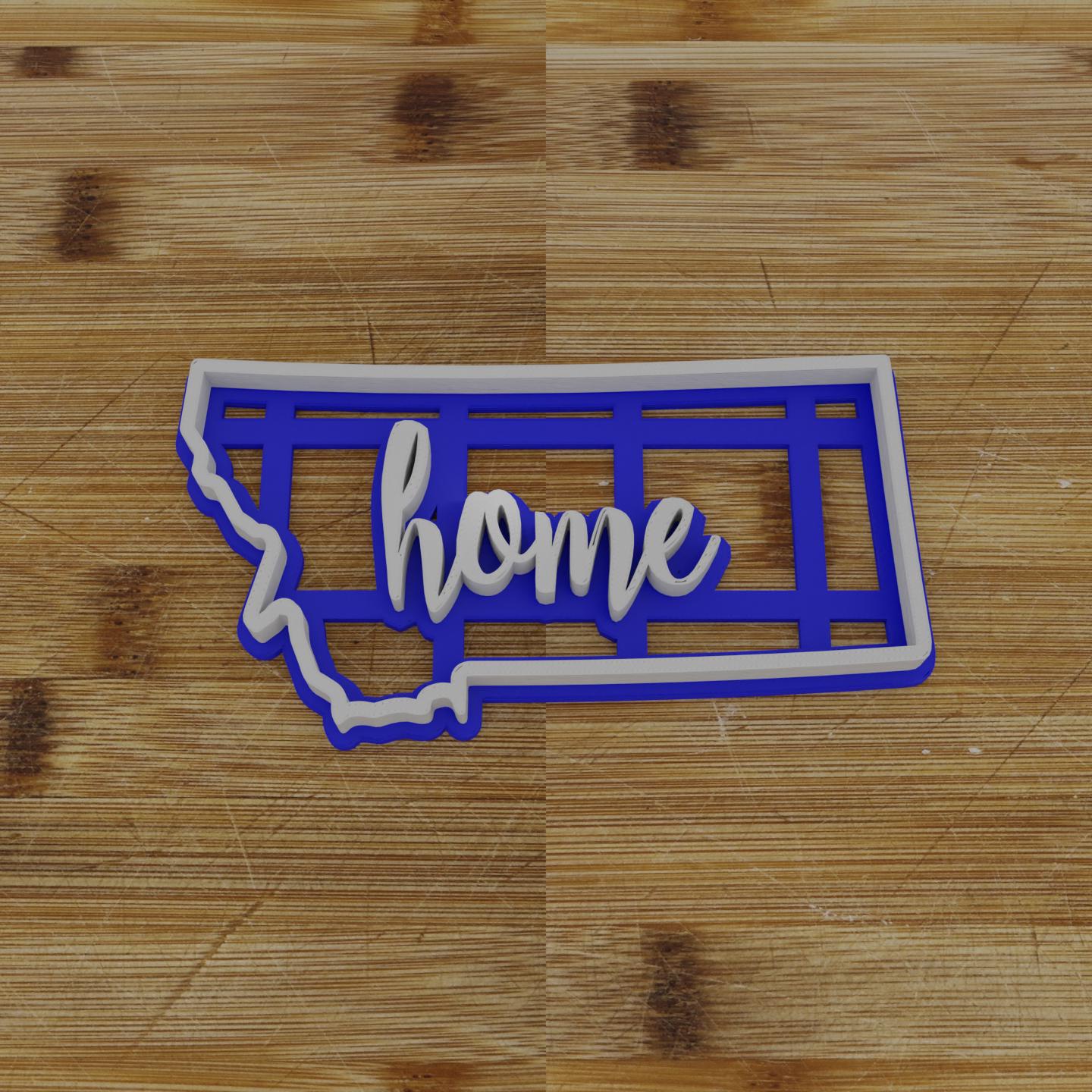 2pc Personalizable Montana Cookie Cutter & Stamp | USA | United States Cookie Cutter