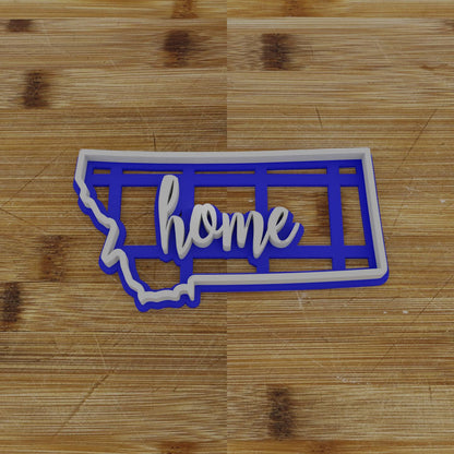 2pc Personalizable Montana Cookie Cutter & Stamp | USA | United States Cookie Cutter