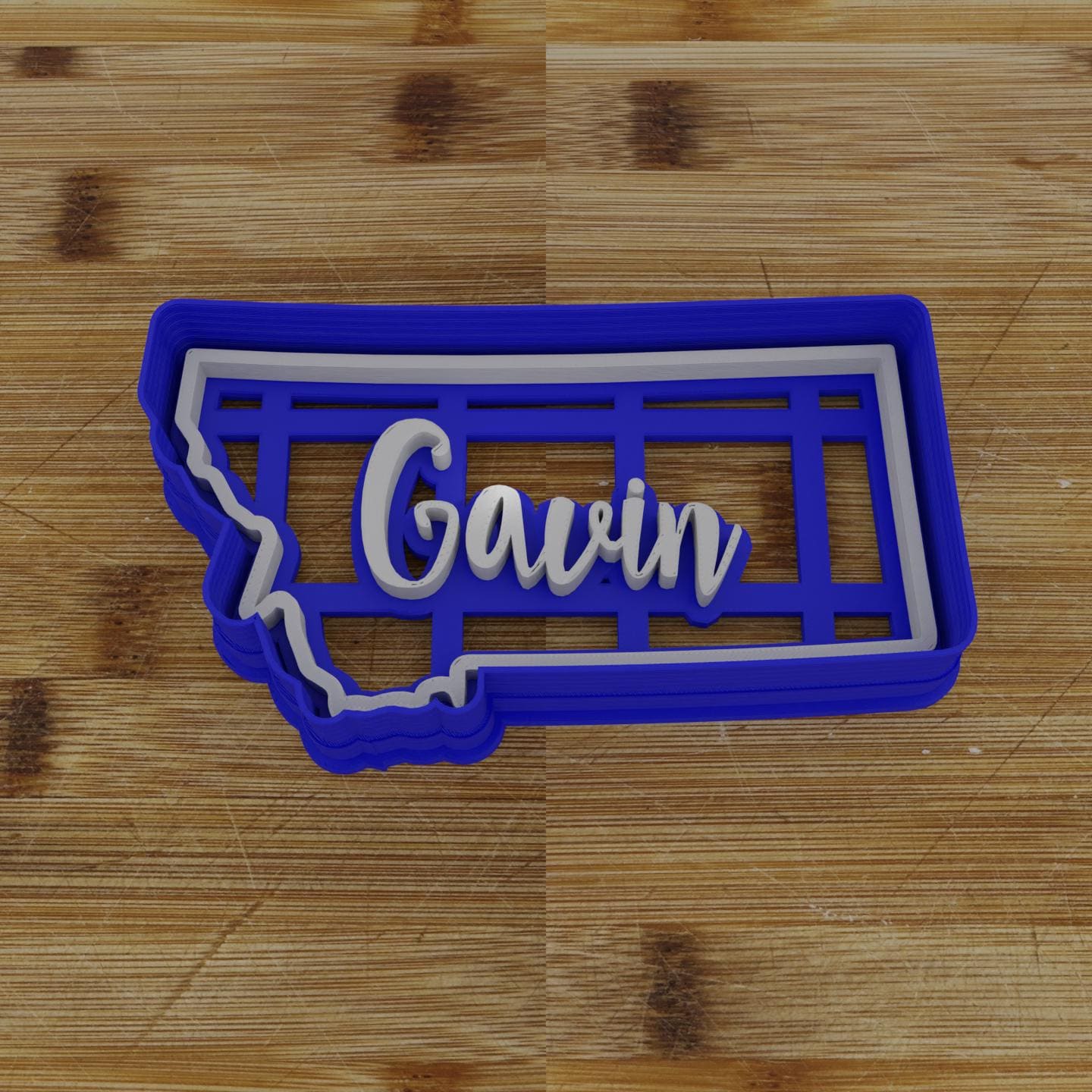 2pc Personalizable Montana Cookie Cutter & Stamp | USA | United States Cookie Cutter