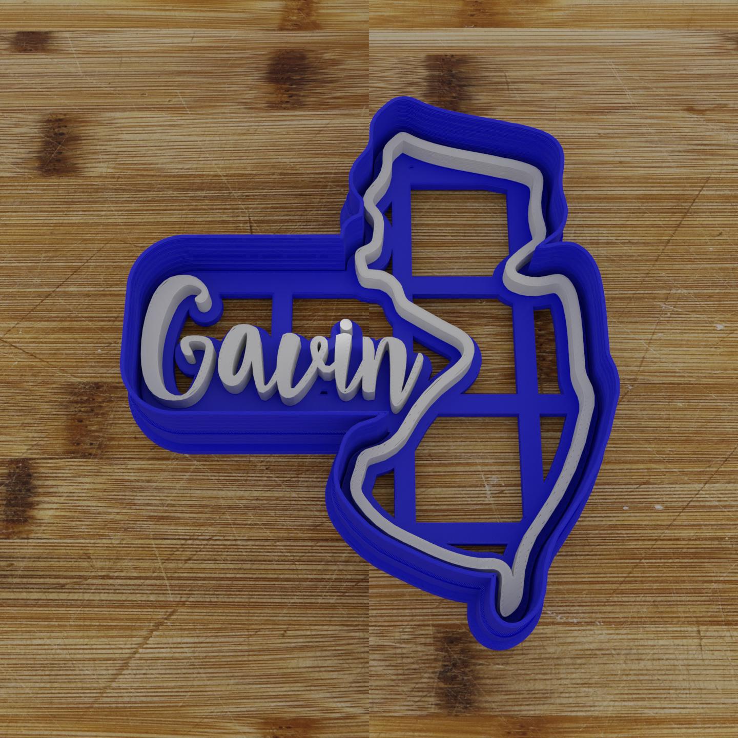 2pc Personalizable New Jersey Cookie Cutter & Stamp | USA | United States Cookie Cutter