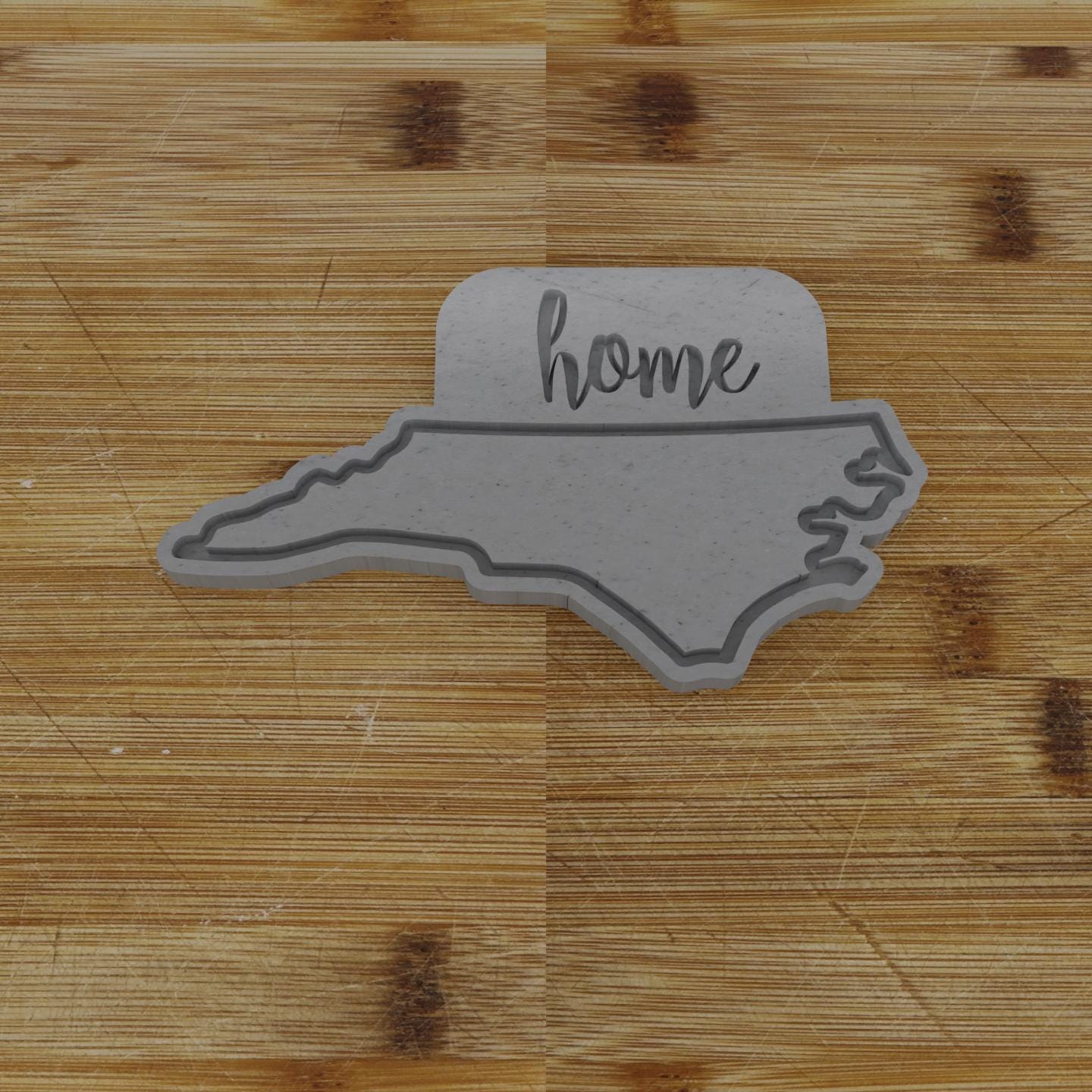 2pc Personalizable North Carolina Cookie Cutter & Stamp | USA | United States Cookie Cutter