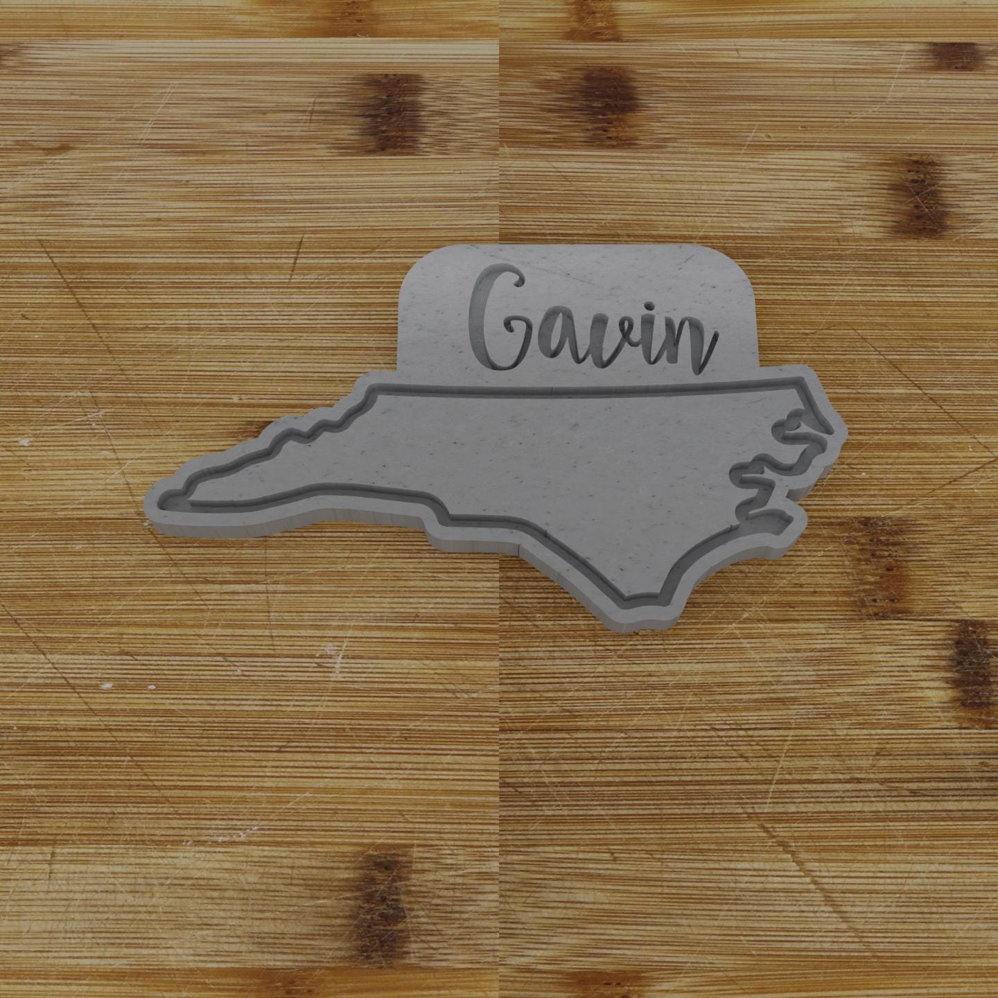 2pc Personalizable North Carolina Cookie Cutter & Stamp | USA | United States Cookie Cutter