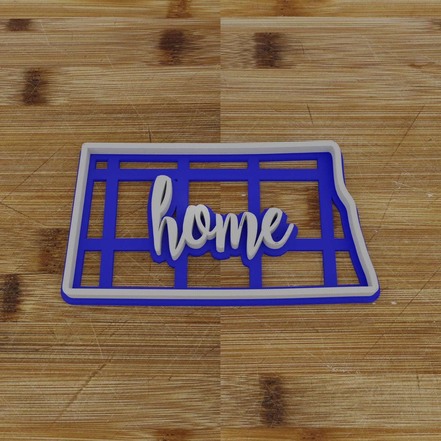 2pc Personalizable North Dakota Cookie Cutter & Stamp | USA | United States Cookie Cutter