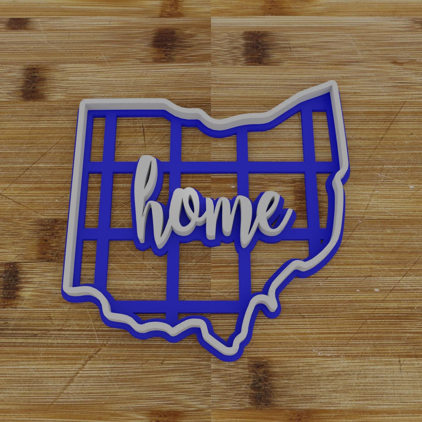 2pc Personalizable Ohio Cookie Cutter & Stamp | USA | United States Cookie Cutter