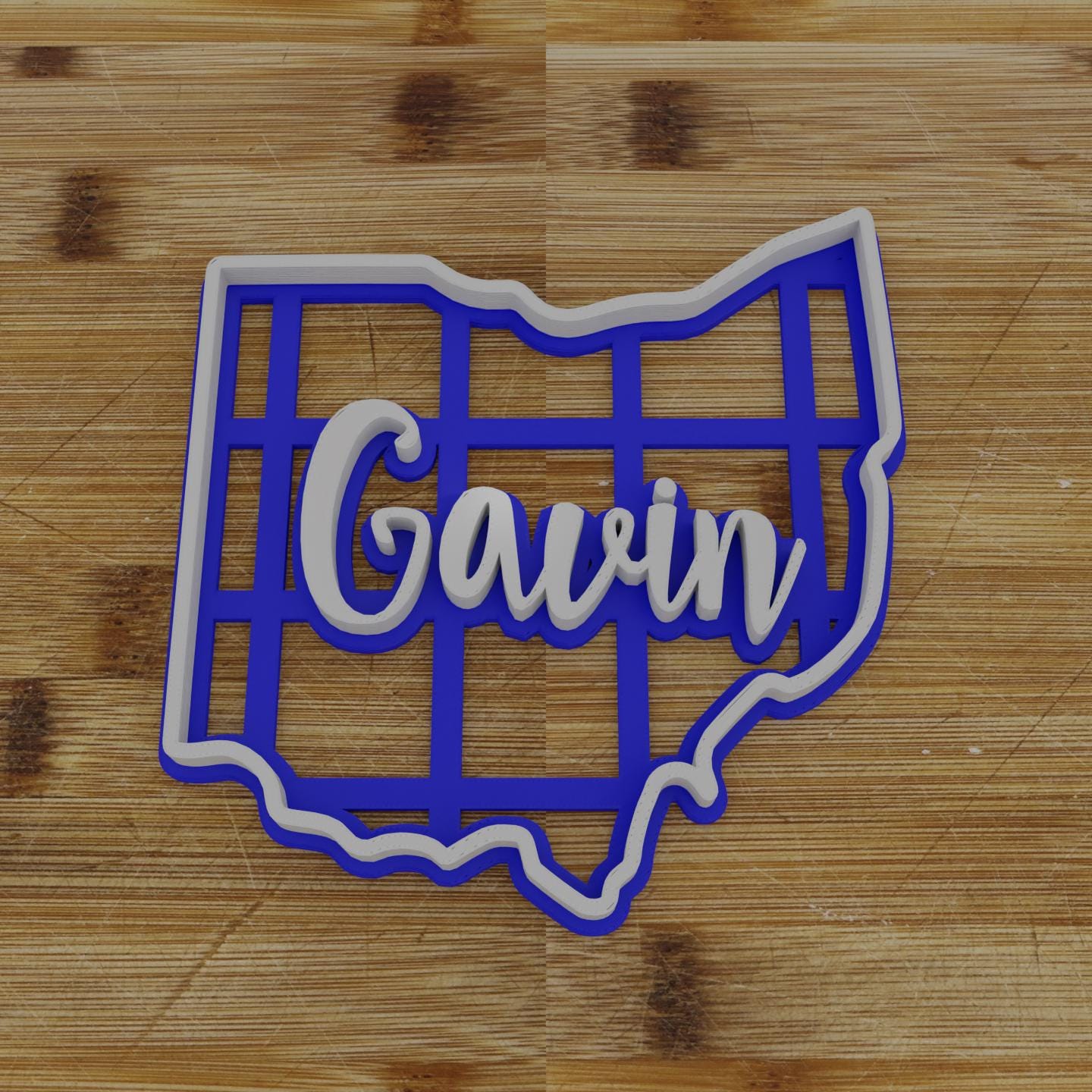 2pc Personalizable Ohio Cookie Cutter & Stamp | USA | United States Cookie Cutter