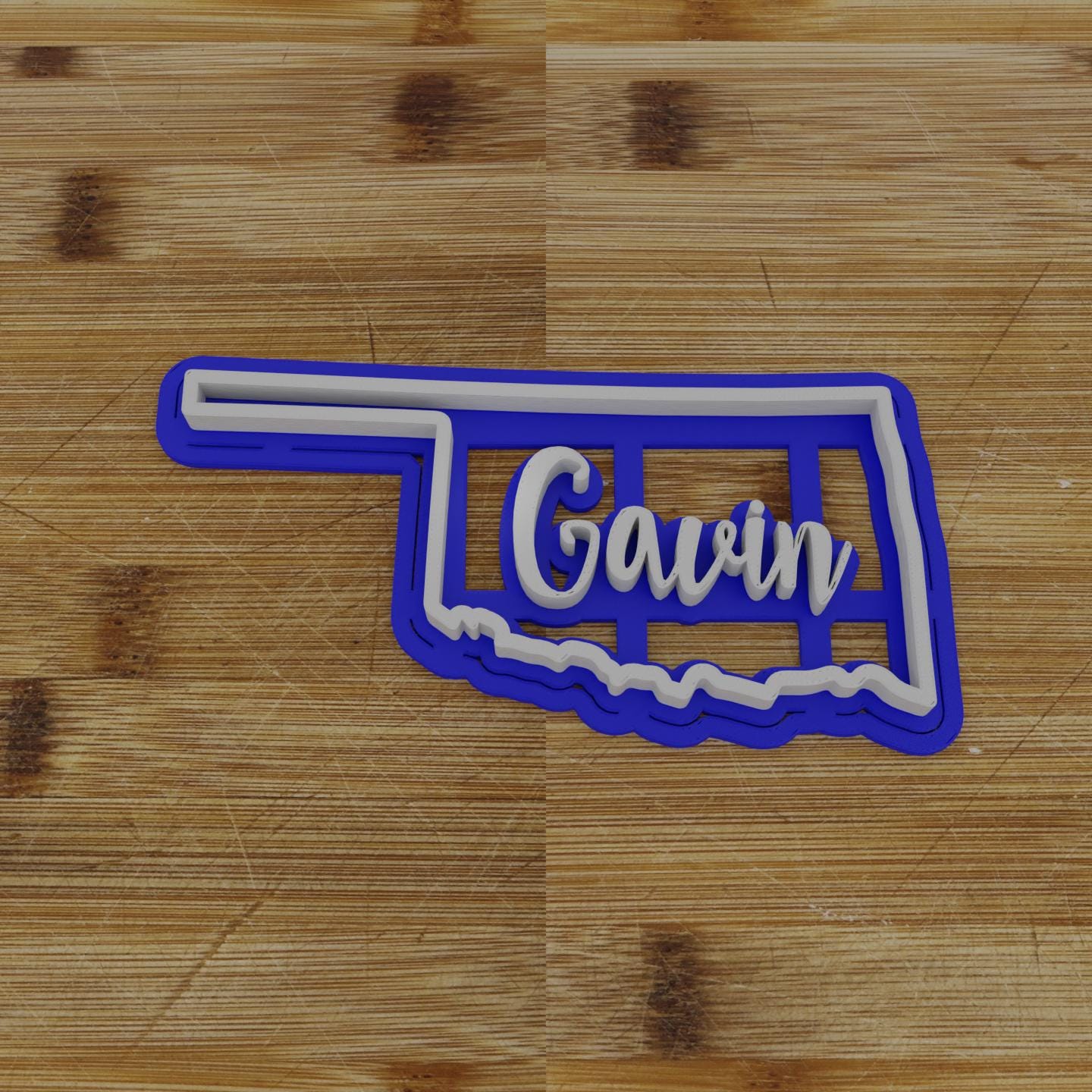 2pc Personalizable Oklahoma Cookie Cutter & Stamp | USA | United States Cookie Cutter