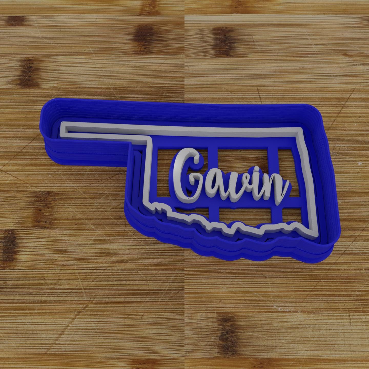 2pc Personalizable Oklahoma Cookie Cutter & Stamp | USA | United States Cookie Cutter