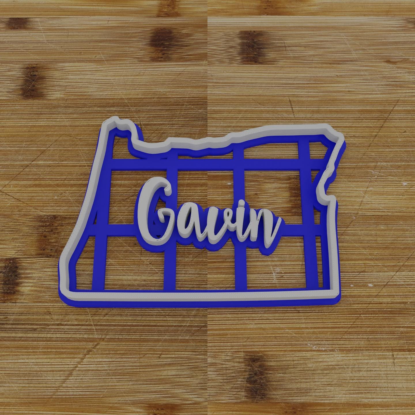 2pc Personalizable Oregon Cookie Cutter & Stamp | USA | United States Cookie Cutter