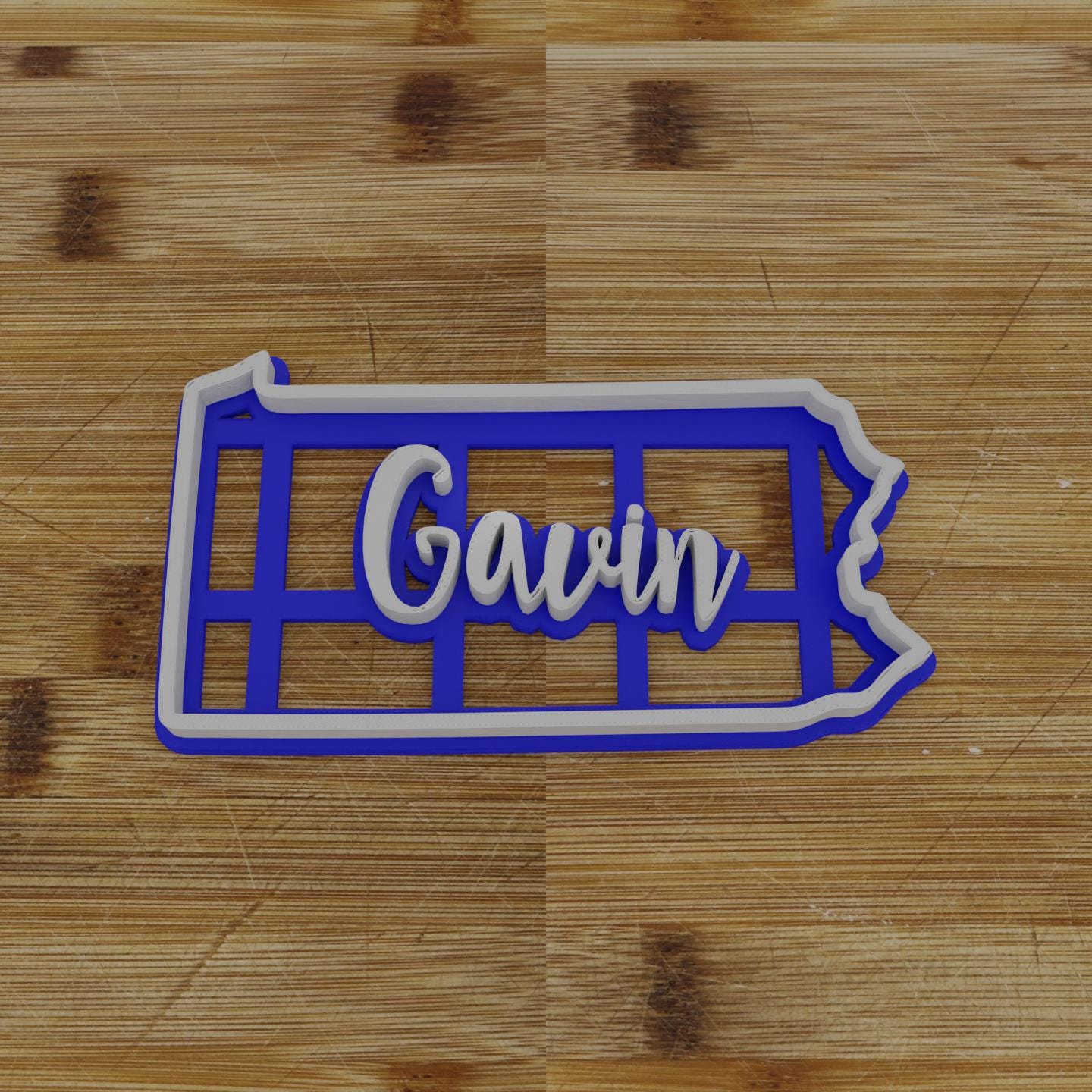 2pc Personalizable Pennsylvania Cookie Cutter & Stamp | USA | United States Cookie Cutter