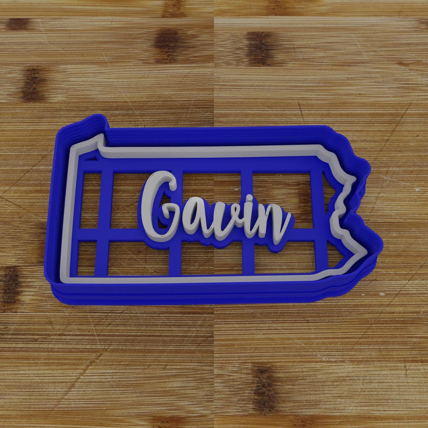 2pc Personalizable Pennsylvania Cookie Cutter & Stamp | USA | United States Cookie Cutter