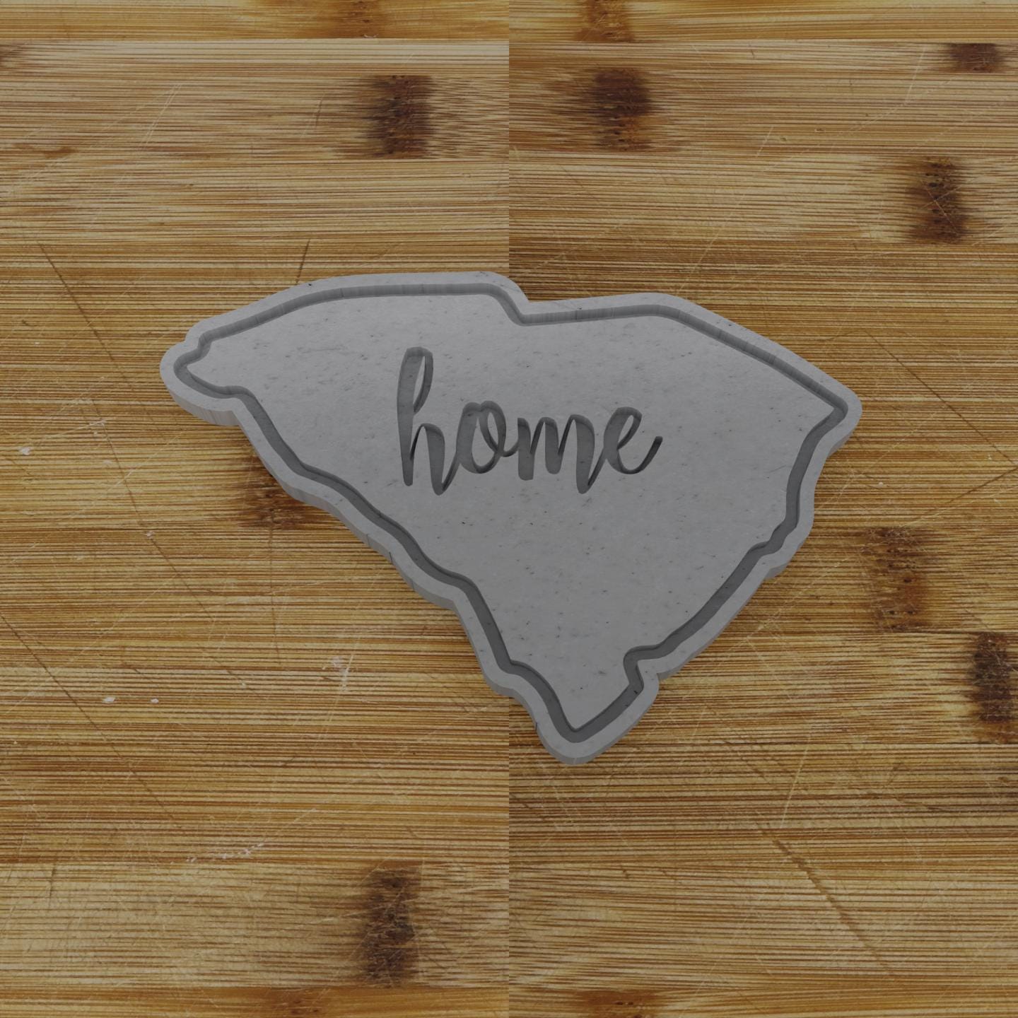 2pc Personalizable South Carolina Cookie Cutter & Stamp | USA | United States Cookie Cutter