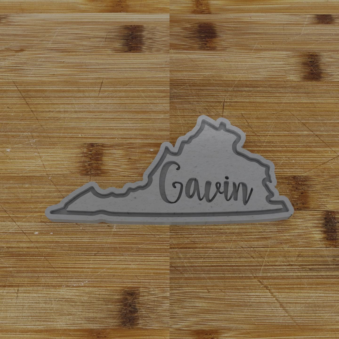 2pc Personalizable Virginia Cookie Cutter & Stamp | USA | United States Cookie Cutter