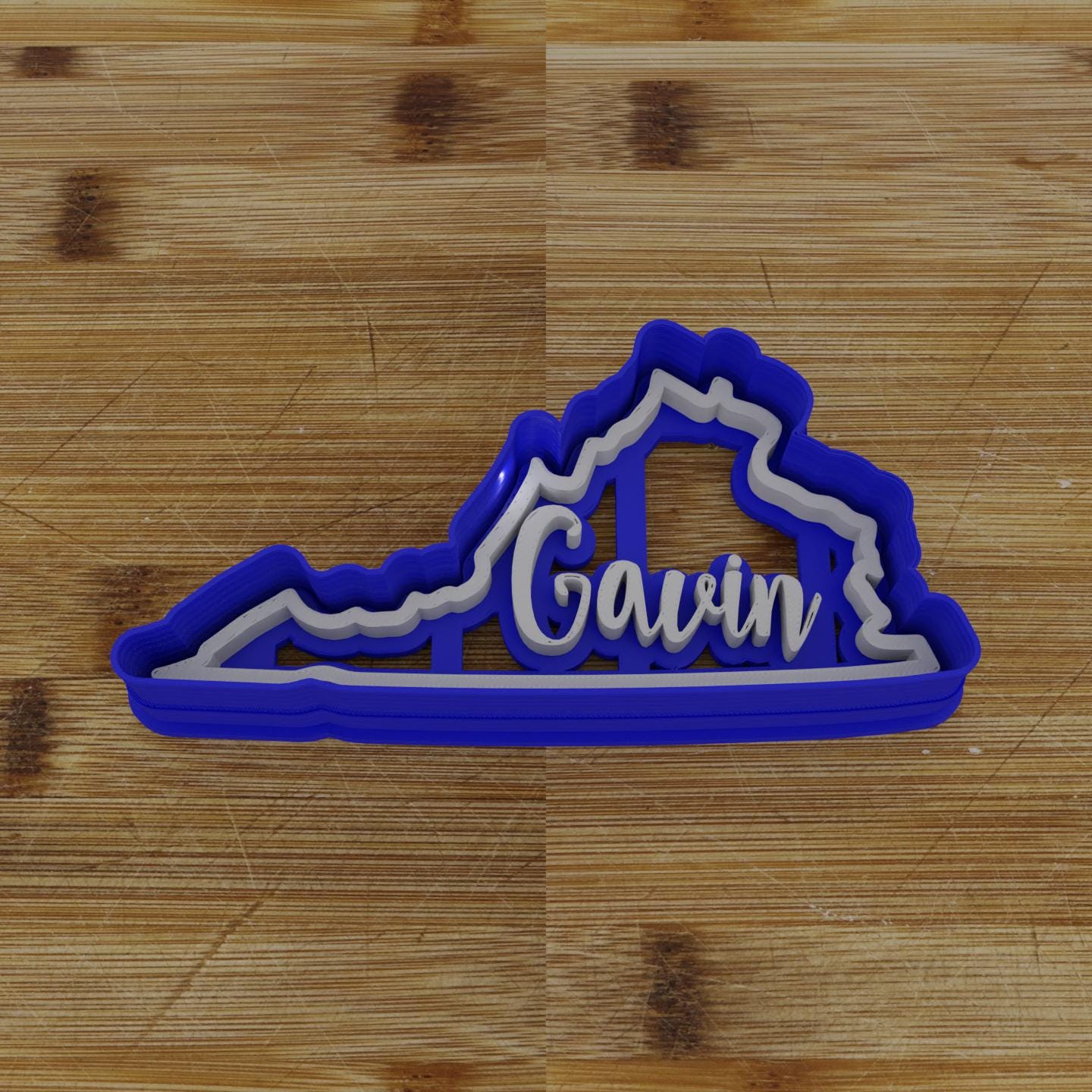 2pc Personalizable Virginia Cookie Cutter & Stamp | USA | United States Cookie Cutter