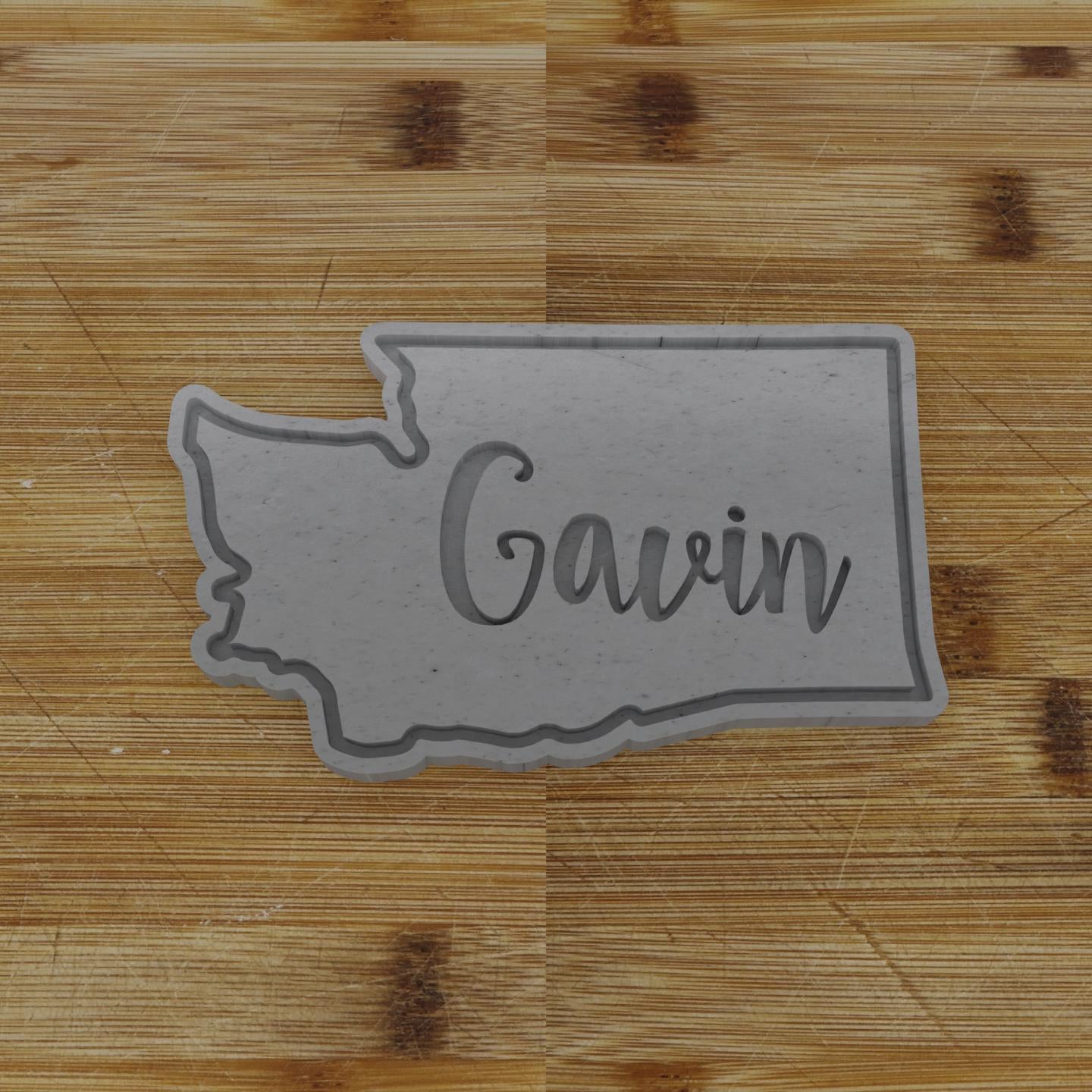 2pc Personalizable Washington Cookie Cutter & Stamp | USA | United States Cookie Cutter