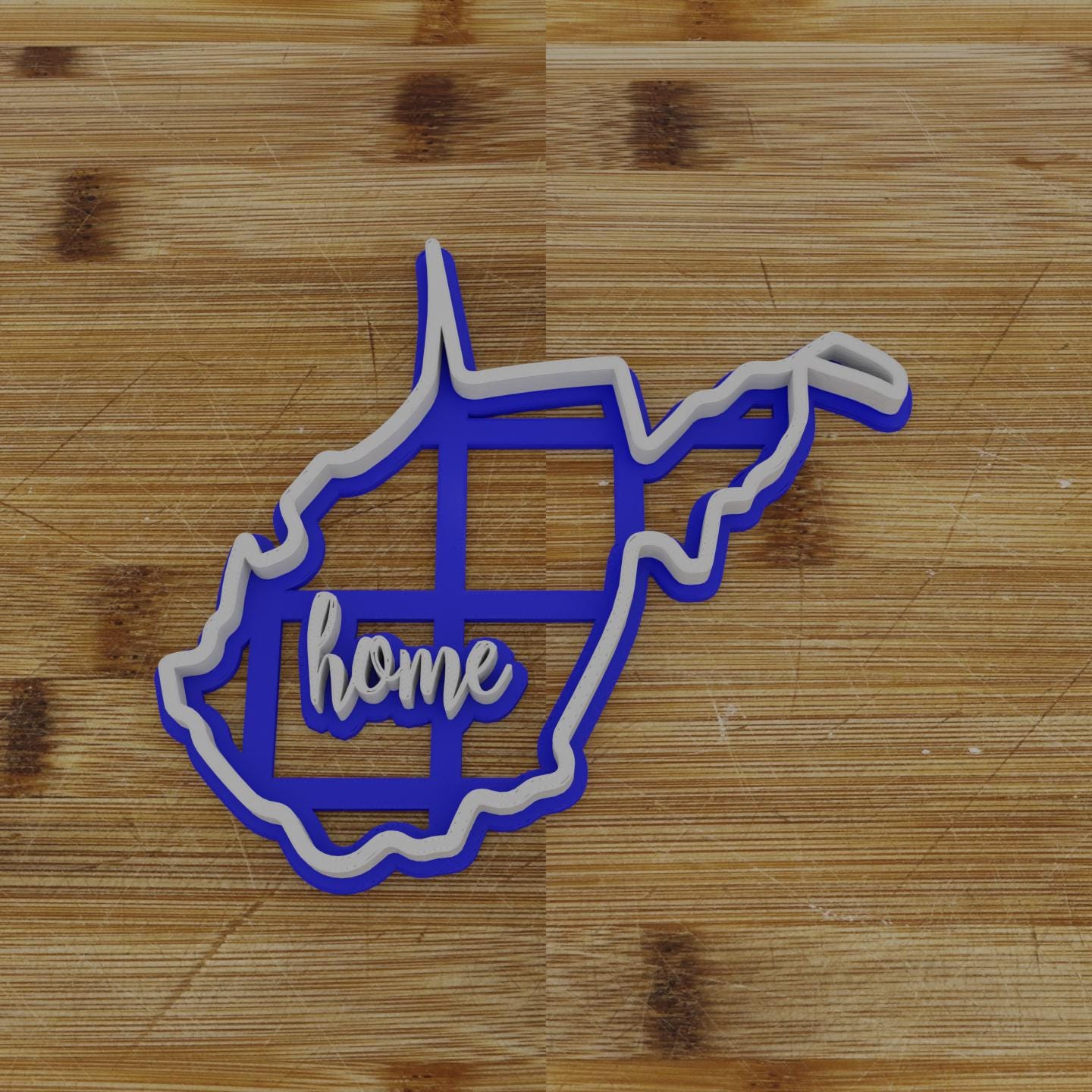 2pc Personalizable West Virginia Cookie Cutter & Stamp | USA | United States Cookie Cutter