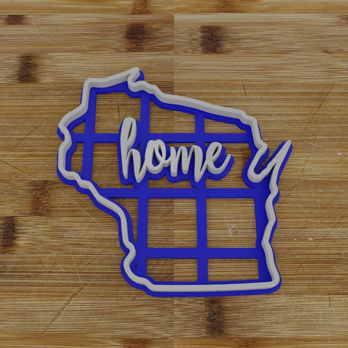 2pc Personalizable Wisconsin Cookie Cutter & Stamp | USA | United States Cookie Cutter