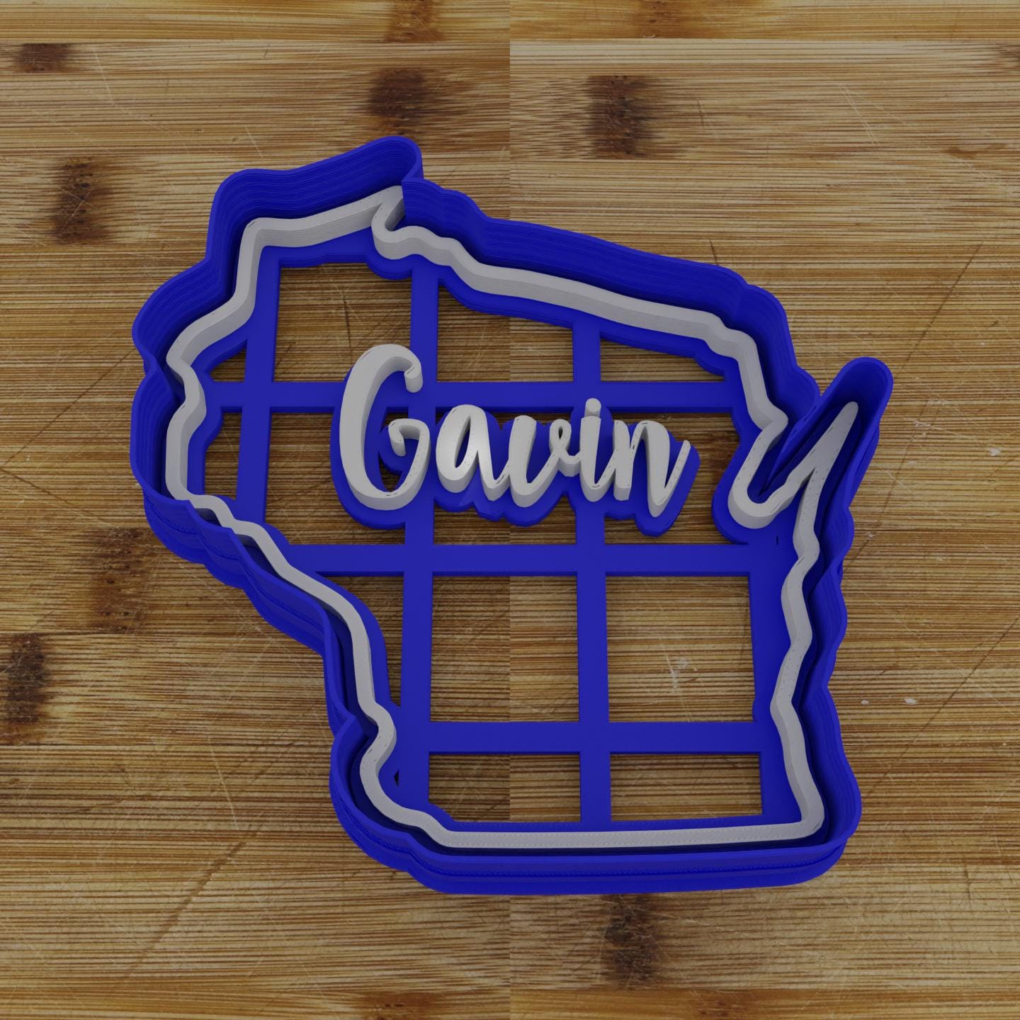 2pc Personalizable Wisconsin Cookie Cutter & Stamp | USA | United States Cookie Cutter