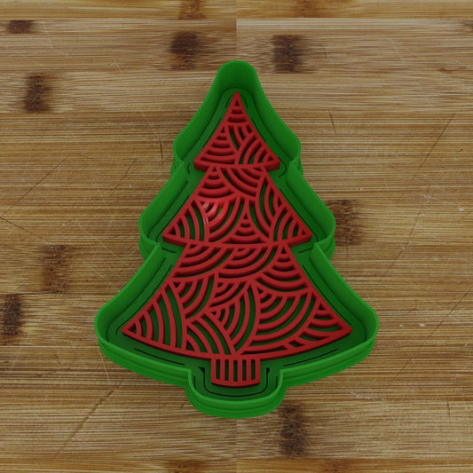 Modern Geometric Tree Cookie Cutter | Stylish Holiday Baking | Festive Shape