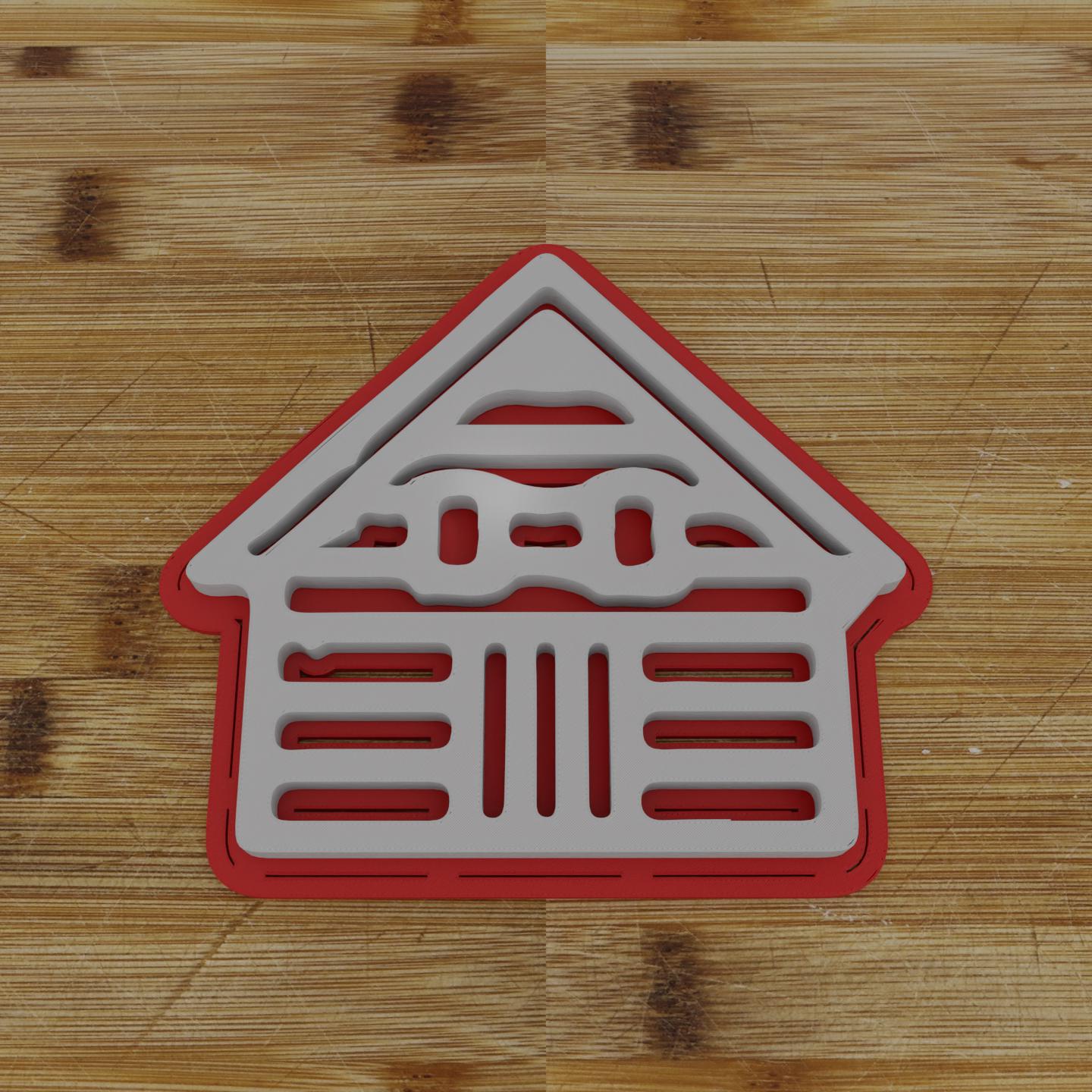 Log Cabin Cookie Cutter | Rustic Christmas Design | Holiday Cookie Mold