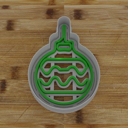 Tree Ball 3 Cookie Cutter | Round Ornament Shape | Christmas Cookie Design