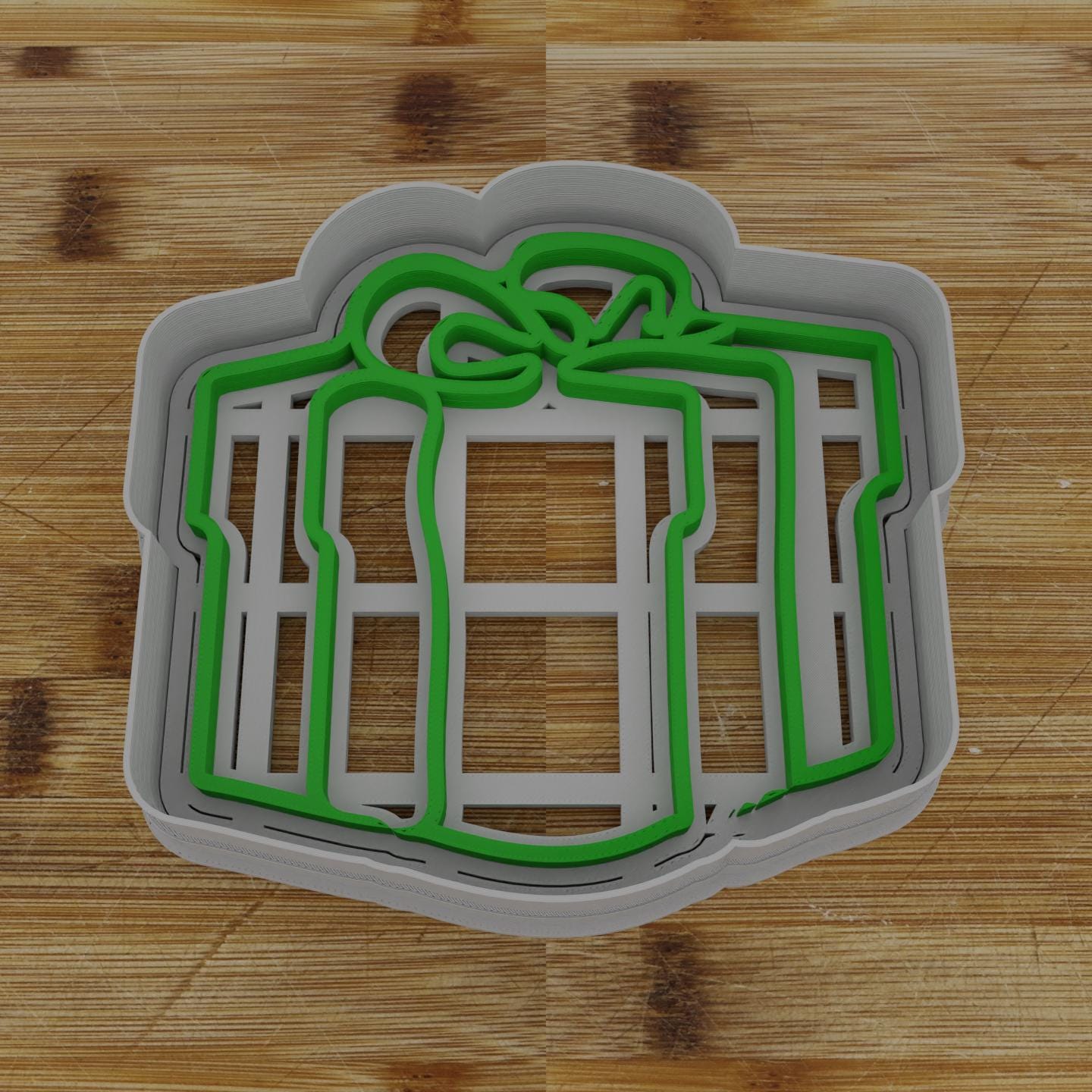 Giftbox 3 Cookie Cutter | Detailed Present Design | Christmas Cookie Maker