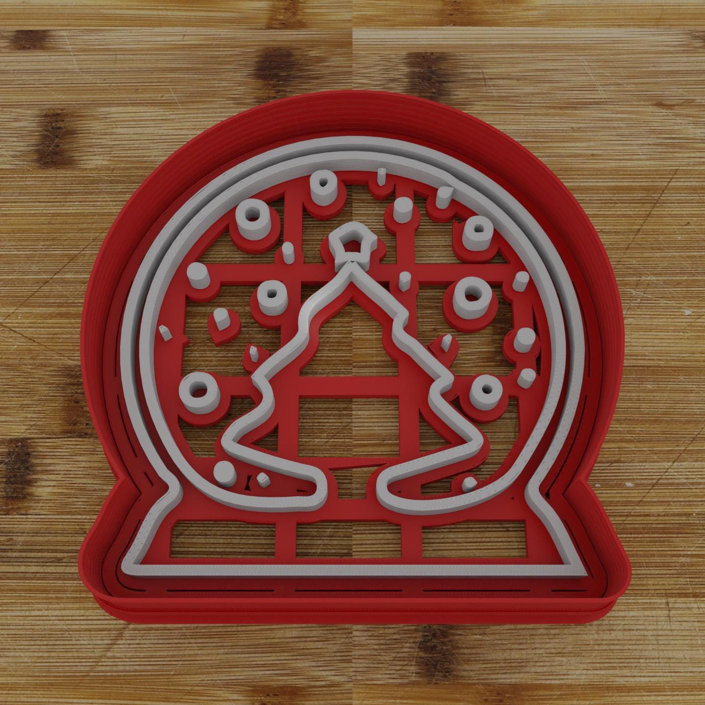 Snowglobe Cookie Cutter | Detailed Winter Scene | Christmas Baking Mold