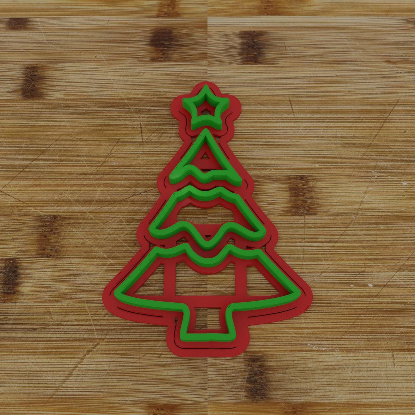 Tree with Star 2 Cookie Cutter | Classic Christmas Design | Festive Baking Mold