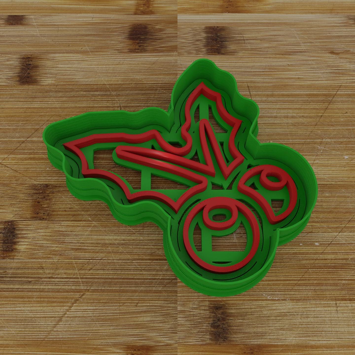 Mistletoe 3 Cookie Cutter | Triple Kiss Design | Holiday Season Cookie Stamp